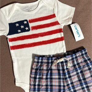 SALE!!  Brand new American Flag Bodysuit with Shorts!